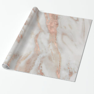 Papel De Presente textura de mármore Rosa-gold e cinza