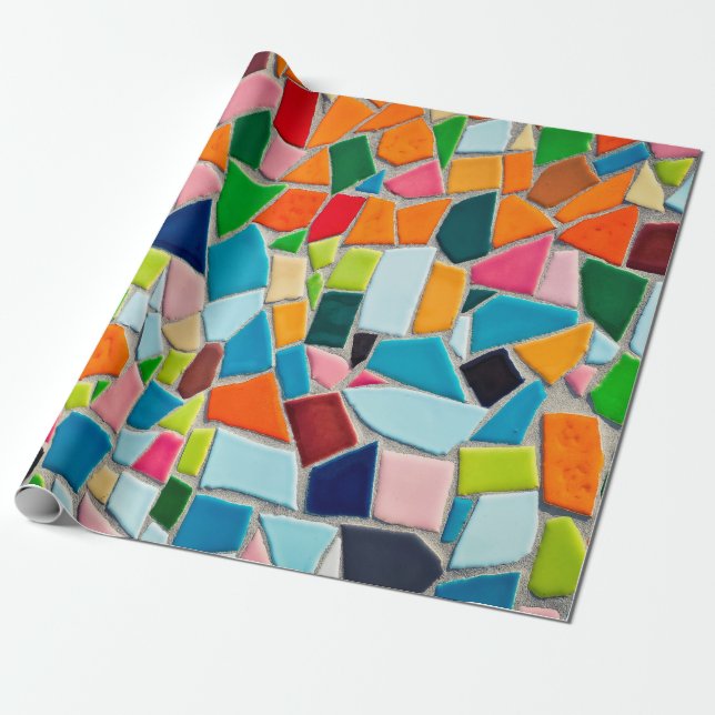 Papel De Presente Textura de modelo de azulejo de de mosaicos (Desenrolado)