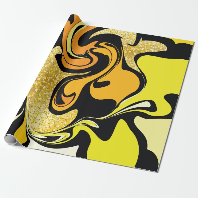 Papel De Presente Textura de ouro de luxo (Desenrolado)