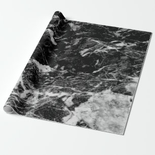 Papel De Presente Textura de pedra de mármore preto moderno legal