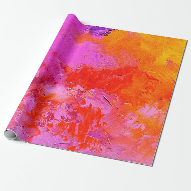 Papel De Presente Textura de tinta de óleo de abstrato na canvas, fu (Desenrolado)