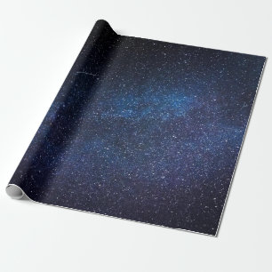 Papel De Presente Textura Elegante da Galáxia Via Láctea Azul
