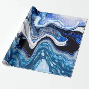Papel De Presente textura líquida de abstrato marble em branco prat