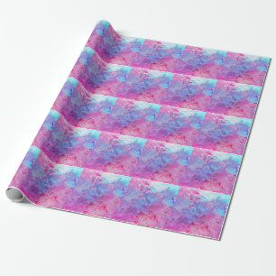 Papel De Presente Textura rosa-azul criativa, manchas de tinta.