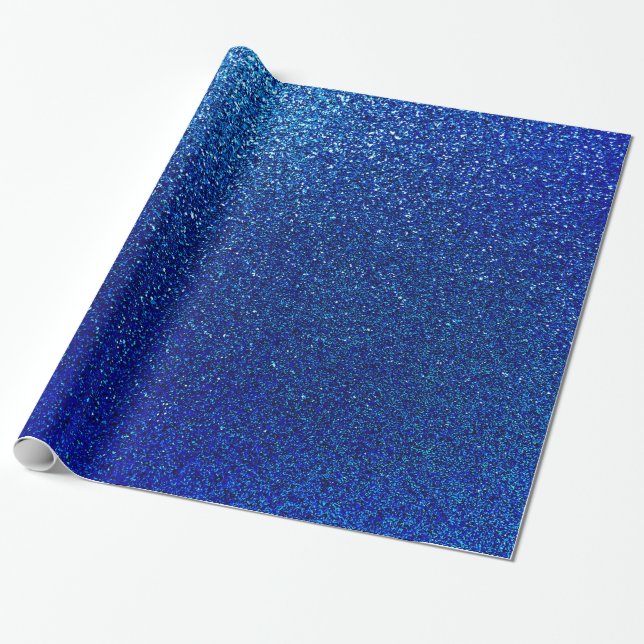 Papel De Presente Textura Sparkle Azul de Fundo Azul Faux (Desenrolado)