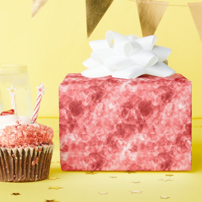 Papel De Presente Textura vermelha amassada (Festa de aniversário)