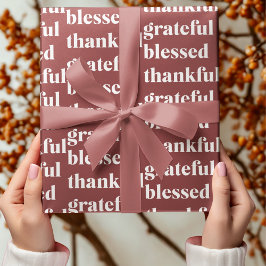 Papel De Presente Thankful Grateful Blessed Autumn