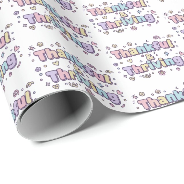 Papel De Presente Thankful & Thriving Wrapping Paper (Ponta do rolo)