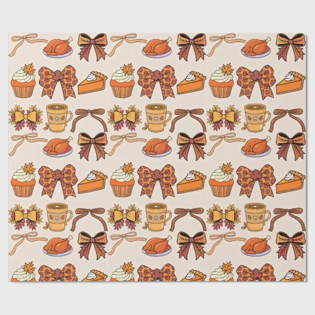Papel De Presente Thanksgiving Feast Themed (Aberto)