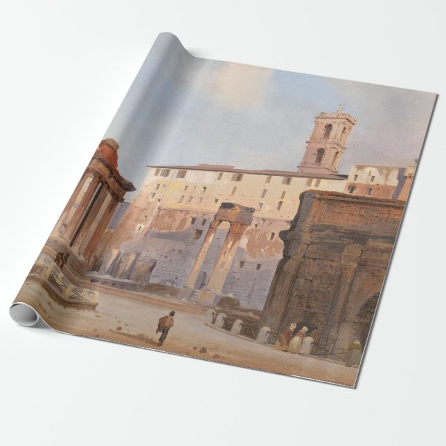 Papel De Presente The Ancient Roman Forum (por Ippolito Caffi) (Desenrolado)
