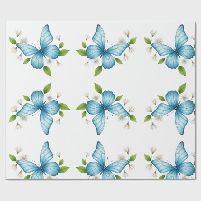 Papel De Presente The blue butterfly Wrapping Paper (Aberto)