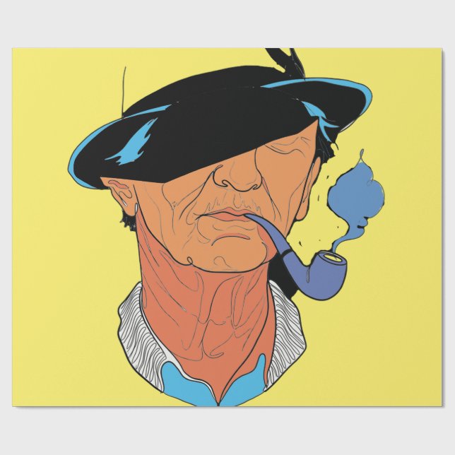 Papel De Presente The Blue Smoke Sailor: Minimalist Portrait (Aberto)