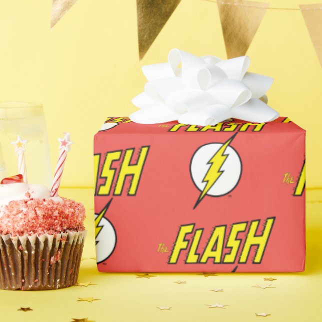 Papel De Presente The Flash Name & Lightning Bolt Logo (Festa de aniversário)