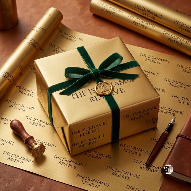 Papel De Presente The Reserve Classic Typography Gold (Criador carregado)