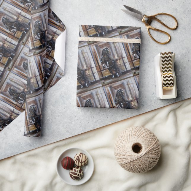 Papel De Presente The Wild Horse Painting by Alfred Fox (Artesanato)