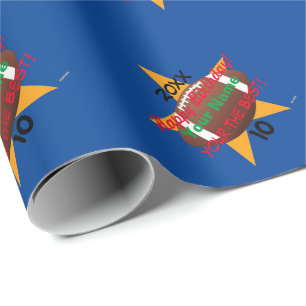 Papel De Presente Thema de Futebol Personalizado com o Presente de A