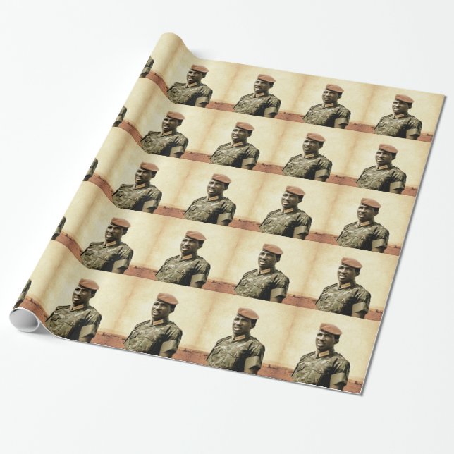 Papel De Presente Thomas Sankara - Burkina Faso - presidente (Desenrolado)