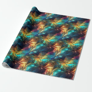 Papel De Presente Threads Luminosos: Design de Onda Leve 3D