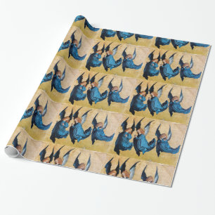 PAPEL DE PRESENTE THREE CHRISTMAS ANGELS IN BLUE
