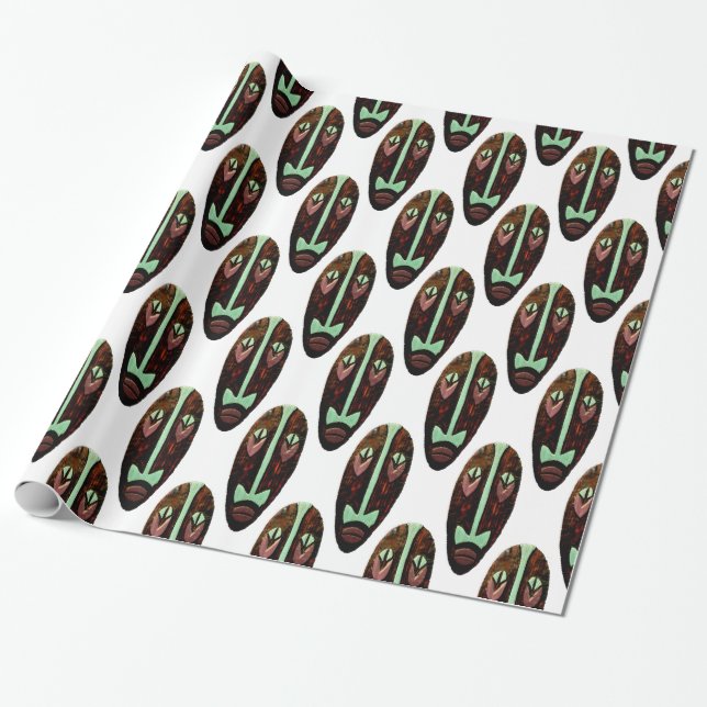 Papel De Presente Thunder_Cove de Máscara Longa Tiki (Desenrolado)