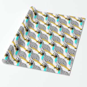 Papel De Presente Thunder_Cove de Quail com gargalo azul