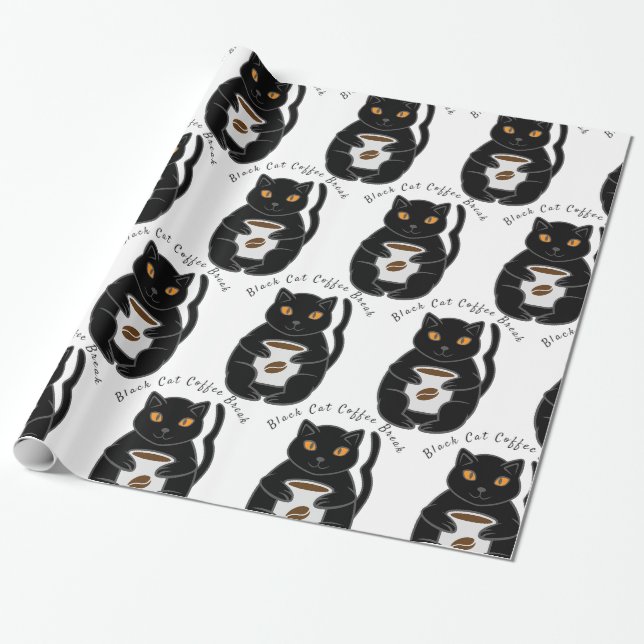 Papel De Presente Thunder_Cove de Quebra de Café de Gato Preto (Desenrolado)
