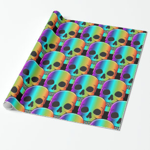 Papel De Presente Thunder_Cove do Crânio Humano Psicodélico