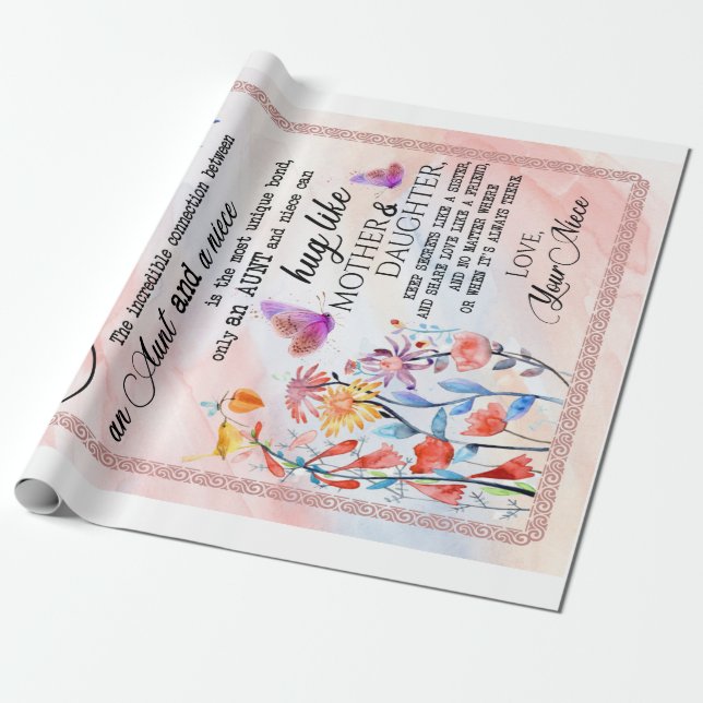 Papel De Presente Tia Gifts | Carta para Minha Tia Querida da Sobrin (Desenrolado)