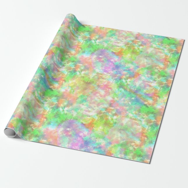 Papel De Presente Tie Dye Colorful Boho Retro Hippie Padrão (Desenrolado)