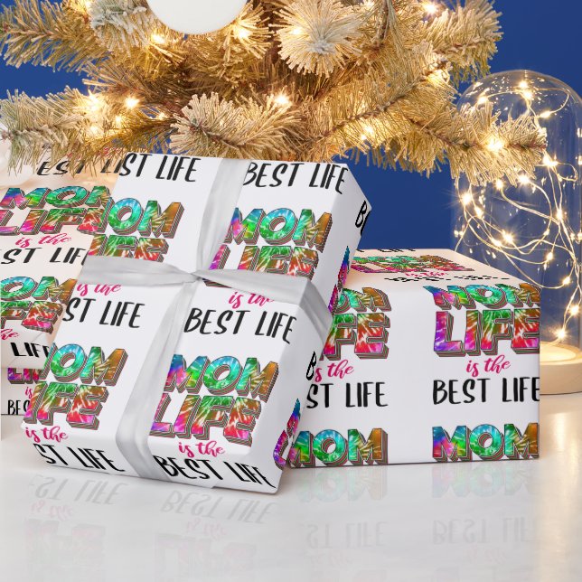 Papel De Presente Tie Dye Mãe A vida é a melhor (Feriados)