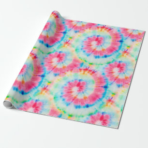 Papel De Presente Tie Dye Spiral. Linda Aquarela Suja Arte Sw