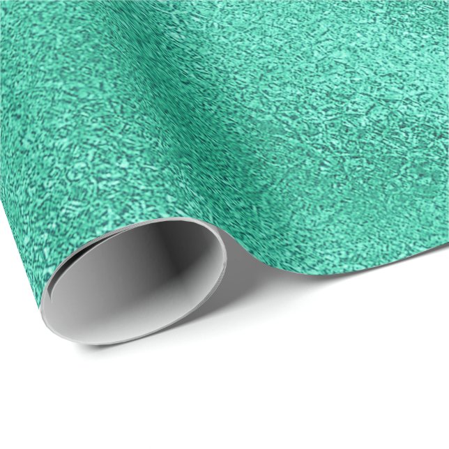 Papel De Presente Tiffany Aqua Mint Green Shiny Glass Emerald VIP (Ponta do rolo)