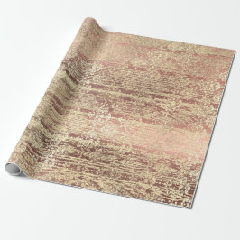 Papel De Presente Tiffany Foxier Rosa Rosa Blush Damask Wood Rustic