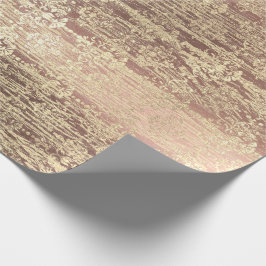 Papel De Presente Tiffany Foxier Rosa Rosa Blush Damask Wood Rustic