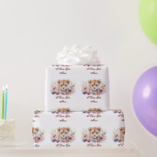 Papel De Presente Tiger Baby I Love You Mãe