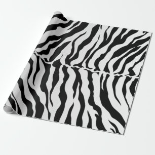 Papel De Presente Tigre Preto E Branco Impressão Animal