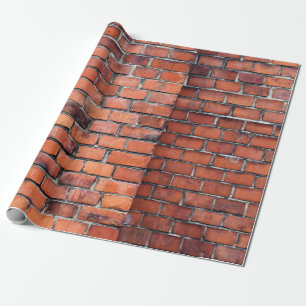 Papel De Presente tijolo de parede castanha