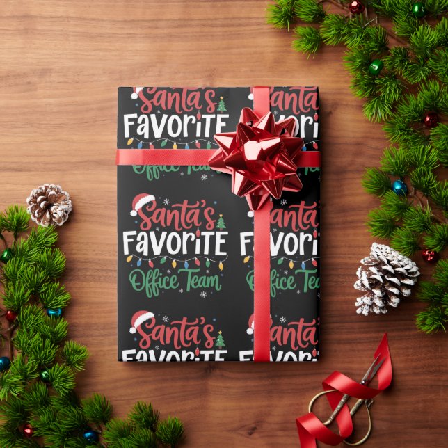 Papel De Presente Time de escritório favorito do Papai Noel Natal En (Presente de Natal)