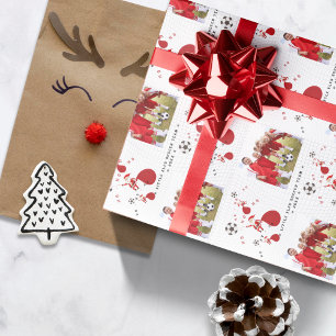 Papel De Presente Time de Futebol Papai Noel Natal 