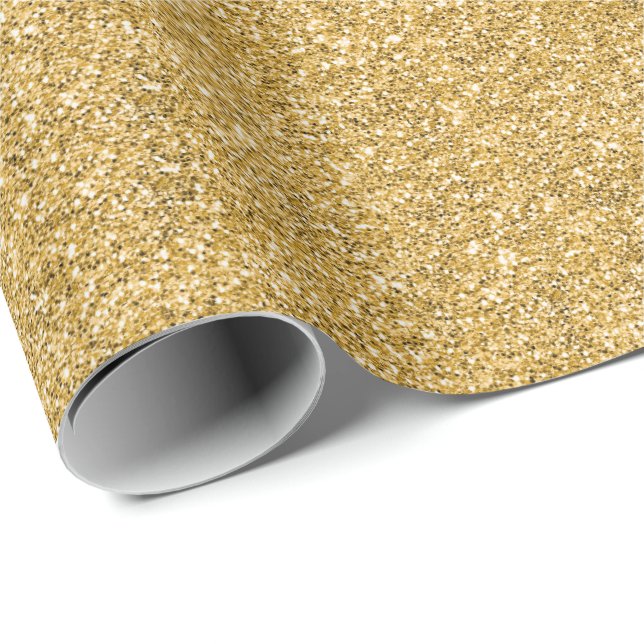 Papel De Presente Tinsel de brilho de luxo Dourado (Ponta do rolo)