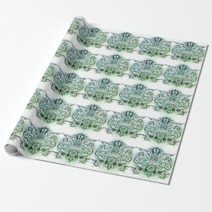 Papel De Presente Tint verde Design Tribal
