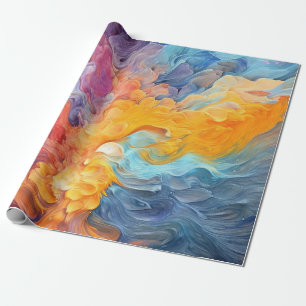 Papel De Presente Tinta de Abstrato colorida com pintura de pintura