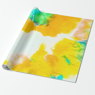 Papel De Presente Tinta Grungy Laranja. Tie Dye Impressão. Colorful