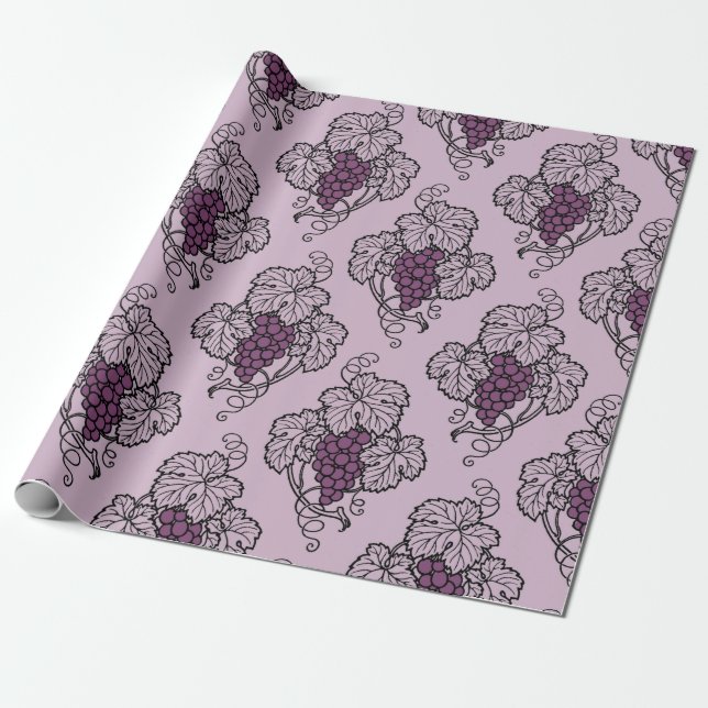 Papel De Presente Tinto de ameixa e roxo temático (Desenrolado)