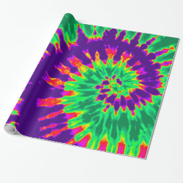 Papel De Presente Tintura do laço do roxo e do verde