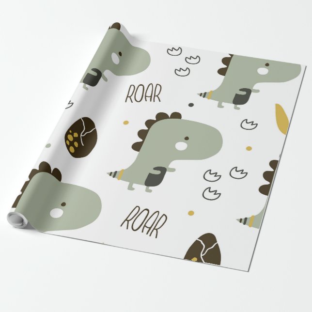 Papel De Presente Tiny Dinossaur (Desenrolado)