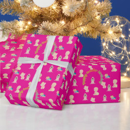 Papel De Presente Tiny Dreams Day rosa quente