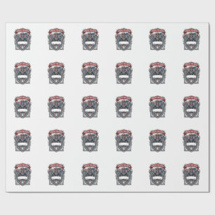 Papel De Presente Tio Sam Patriótico Esqueleto Patriota Sombrio Esqu