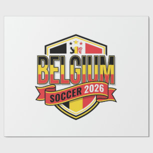 Papel De Presente Tipeografia de País de Futebol da Bélgica 2026 Neg
