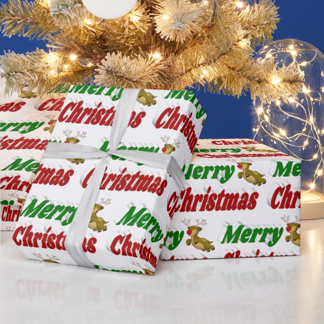 Papel De Presente Típica de Reinadores Voadores Feliz de Natal (Feriados)